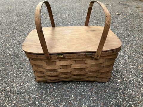 Antique Wicker Picnic Basket